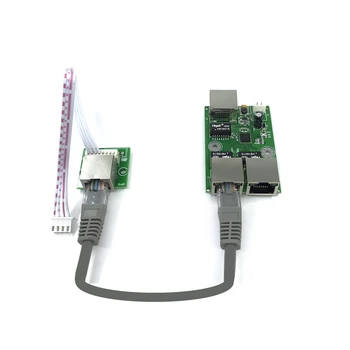 Недорогая сетевая монтажная коробка для преобразования данных, удлинитель расстояния Mini Ethernet 3 порта 10/100 Мбит/с с модулем выключателя света RJ45