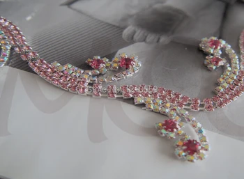 Великолепная Розовая Цепочка с отделкой из 888 кристаллов и горного хрусталя, украшение 