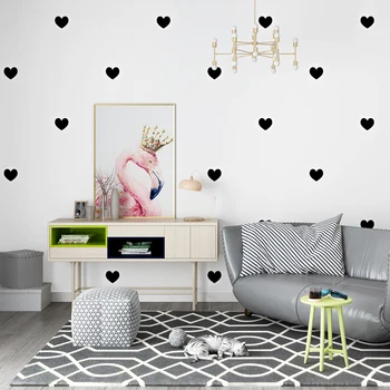 papier peint Modern Ins Любящее сердце Обои для гостиной Домашний Декор Розовый Черный Papel Contact для настенной росписи стен спальни