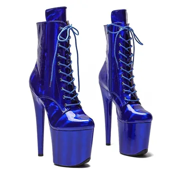 LAIJIANJINXIA/ Новая модная Женская обувь для танцев на шесте 20 см/8 дюймов, современные ботинки на платформе и высоком каблуке