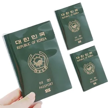 Водонепроницаемый корейский чехол для паспорта для женщин и мужчин, пластиковый держатель для паспортов