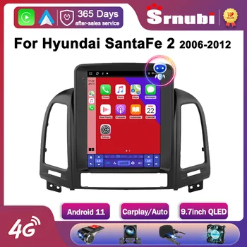 Srnubi Android 11,0 Автомобильный Радиоприемник для Hyundai Santa Fe 2 2006-2012 Мультимедиа 2Din 4G WIFI GPS Навигация Carplay 9,7 дюймовое Головное устройство