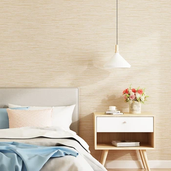 Нетканые 3D обои, современный минималистичный чистый цвет, льняная одежда в японском стиле, спальня, гостиная, отель, украшение дома, наклейки на стены