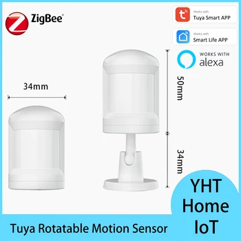 Tuya Smart ZigBee Аккумулятор, встроенный датчик движения человека, Alexa PIR Детектор движения, система охранной сигнализации, работает с ZigBee Hub