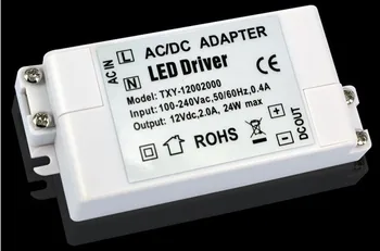 Лучшее качество Прочный Адаптер переменного/постоянного тока 24 Вт 2A Светодиодный Драйвер 12 В Освещение Для Трансформаторов Источник Питания Лампа Накаливания 100 шт./лот