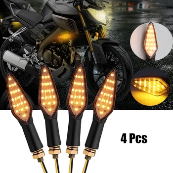 4 шт Универсальных 12 В одобренных поворотников, светодиодная лампа для мотоцикла