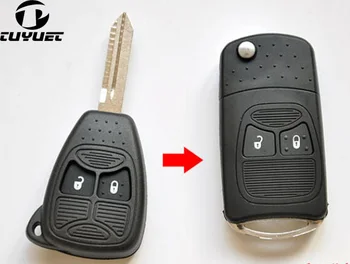 2шт 2 кнопки Модифицированный Флип Складной корпус ключа для Chrysler Jeep Compass Wrangler Patriot чехол для дистанционного ключа брелок