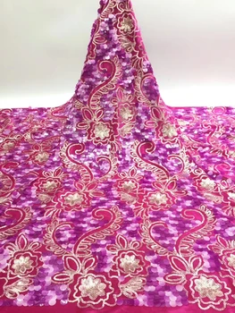 Новейшая кружевная ткань из тюля с блестками 2021, Высококачественное Свадебное французское платье для новобрачных Из нигерийской кружевной ткани T3575