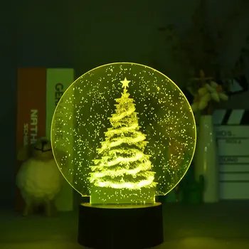 Рождественская Елка, 3D светодиодные лампы для прикроватного столика, Детский Красочный подарок на День Рождения, Манга, настольная лампа для украшения детской комнаты