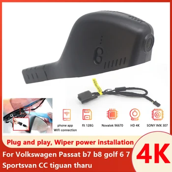 Простая Установка Wifi Автомобильный Видеорегистратор 4K Dash Cam Высокого Качества UHD 2160P Для Volkswagen Passat b7 b8 golf 6 7 Sportsvan CC tiguan tharu