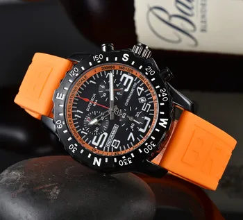 2023 Новые высококачественные брендовые мужские часы с автоматическим таймером даты, Хронографом, профессиональная спортивная серия, высококачественный силиконовый ремешок