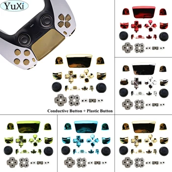 YuXi 5 Цветов Хром L1 R1 L2 R2 Кнопки Запуска Колпачок для Джойстика Playstation5 PS5 Запасные Аксессуары Для Контроллера