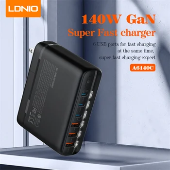 LDNIO 140 Вт USB C Зарядное Устройство 3 USB A + 3 Type C Зарядное Устройство Быстрая Зарядка Для Iphone 14 13 Samsung S23 S22 Huawei Зарядное Устройство Для мобильного телефона