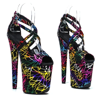 Leecabe/босоножки на высоком каблуке 20 см/8 дюймов; пикантные модельные туфли для танцев на шесте