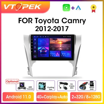 Vtopek 4G Carplay 2din Android 11 Автомобильный Радиоприемник Для Toyota Camry 8 50 55 2012-2017 Авто Мультимедийные Плееры Навигация GPS Головное Устройство