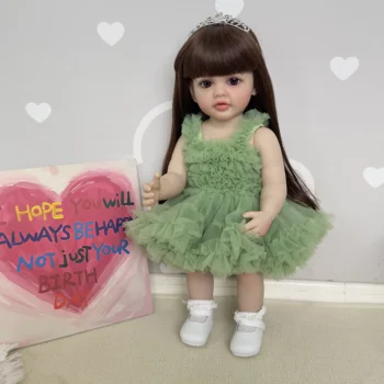 NPK 22-дюймовый Мягкий Силиконовый Виниловый Reborn Подставка для малышей Кукла Бетти 3D Кожа Видимые вены Парик Волосы Подарки для детей