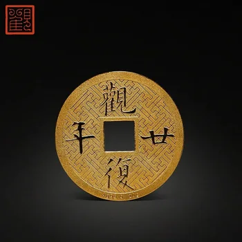 Музей Гуаньфу, 20-я годовщина запуска, набор памятных медалей из стерлингового серебра Ag99.9, позолоченная коллекция, памятный подарок