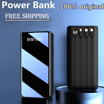 100% Оригинальный Power Bank 100000mah Тип CMicro usbбыстрая Зарядка PowerBank Светодиодный Дисплей Портативное внешнее зарядное устройство для планшетов
