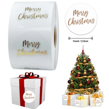 Прозрачные наклейки с Рождеством, 500 шт., уплотнительные этикетки, Благодарственные открытки, коробка, упаковка, Уплотнительные наклейки, Рождественское украшение