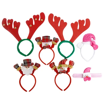 Рождественская повязка на голову с оленьими рогами, обруч для волос Санта-Клауса, рождественские украшения, головные уборы, Новогодняя вечеринка Noel, подарки для детей, аксессуары для волос