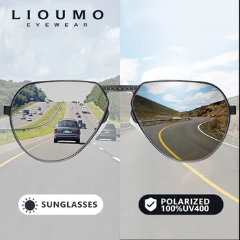 Бренд LIOUMO Мужские Солнцезащитные очки Поляризованные Фотохромные Очки Женские В Алюминиево-магниевой Оправе UV400 Очки gafas de sol hombre