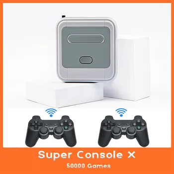 Новая Игровая консоль Super Console X в стиле Ретро, 50000 + Игровых Приставок с беспроводным контроллером 2,4G для NDS/GBA/N64/PS1/PSP