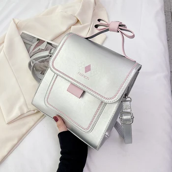 Новый Женский рюкзак, однотонный школьный ранец для маленьких девочек, Высококачественные Белые сумки через плечо из искусственной кожи, модные дизайнерские дорожные рюкзаки