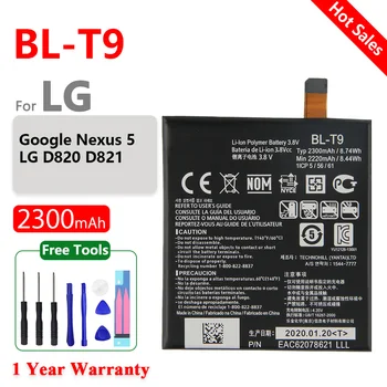 Подлинный BL-T9 2300 мАч Сменный Аккумулятор Для LG Google Nexus 5 D820 D821 Nexus5 T9 BLT9 Аккумуляторы для мобильных телефонов + Бесплатные инструменты