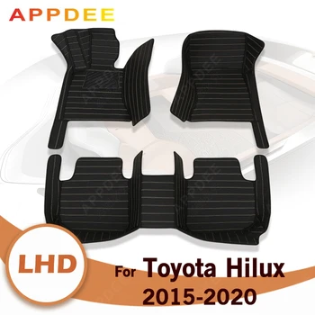 Автомобильные коврики для Toyota HILUX 2015 2016 2017 2018 2019 2020 Пользовательские автоматические накладки для ног аксессуары для интерьера автомобиля