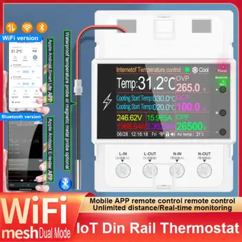 Tuya WIFI Tuya Din Rail Цифровой Термостат Инкубаторный Регулятор Температуры С Переключателем Таймера AC220V 100A для Нагрева Охлаждения