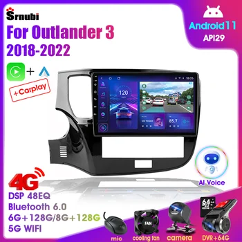 Android Автомобильный Радиоприемник для Mitsubishi Outlander 3 GF0W 2018-2021 2din Мультимедийный Видеоплеер Навигация Стерео 4G Carplay Головное устройство