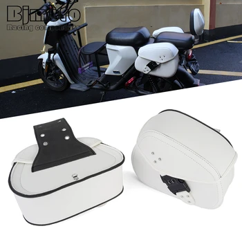 2 шт., Мотоциклетная сумка из искусственной кожи с левой и правой стороны, винтажные водонепроницаемые седельные сумки для Honda Kawasaki BMW Suzuki yamaha