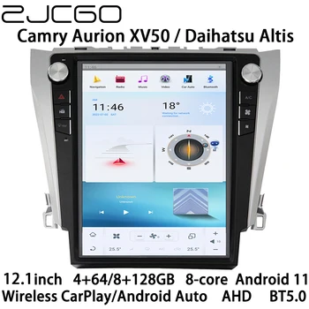 ZJCGO Автомобильный Мультимедийный Плеер Стерео GPS Радио Навигация Android 11 Tesla Экран для Toyota Camry Aurion XV50 Daihatsu Altis