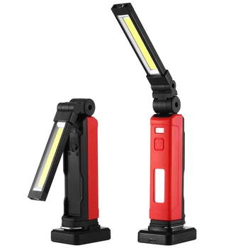 COB светодиодный портативный фонарик USB Перезаряжаемый Складной Рабочий фонарь С магнитным фонариком, Инспекционная лампа для ремонта автомобилей, Кемпинг
