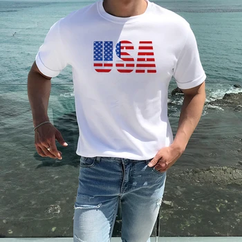 2023 Новая Модная футболка с 3D Флагом США, Мужская И Женская Повседневная Спортивная футболка с круглым вырезом и коротким рукавом