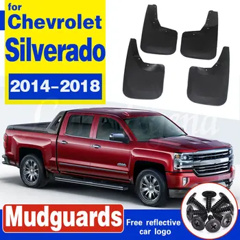 Подходит для Chevrolet Silverado 2014-2018 4 шт. передние и задние брызговики