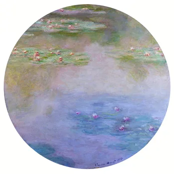 репродукция 100% пейзажной картины маслом ручной работы на льняном холсте, водяные лилии-22 работы Клода Моне