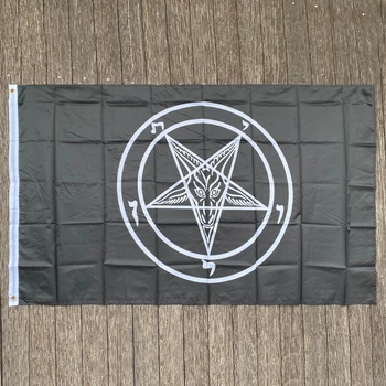 xvggdg флаг церкви САТАНЫ, флаг сатаны 5 футов * 3 фута - Рыцари Тамплиеры, флаг с пентаграммой сатаны