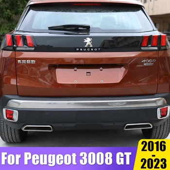 Задний Наконечник Глушителя Выхлопной Трубы Для Peugeot 3008 5008 GT 2017 2018 2019 2020 2021 2022 2023 Гибридные Автомобильные Аксессуары