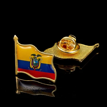 Флаг Эквадора Развевается, Эпоксидная позолоченная шляпа/сумка/брошь на лацкане Оптом Pride Сделано в Китае