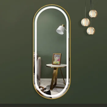 Дизайнерское зеркало в натуральную величину Эстетическая лампа Зеркало-витрина для спальни Креативное эстетическое украшение дома Espejos Decorativos