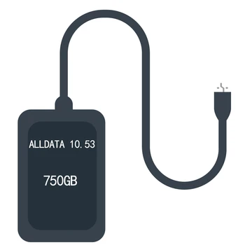 оптовая цена Alldata 10.53 все данные Программное обеспечение для ремонта автомобилей с жестким диском USB 3.0 750 ГБ Инструмент диагностики жесткого диска