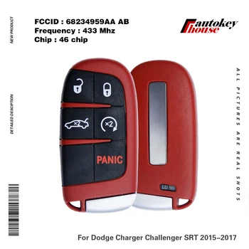 Оригинальный 5-Кнопочный 46-Чиповый Смарт-ключ Для Dodge Charger Challenger SRT 2015-2017 Дистанционный Брелок CN087048 W/Запуск двигателя 68234959AA AB