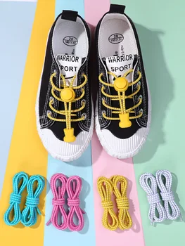 Эластичные шнурки для детской обуви, шнурки без галстука, детские светоотражающие эластичные шнурки, резиновые шнурки для кроссовок 21 цвета 100 см