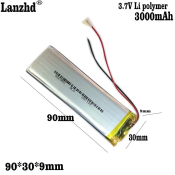 1-12 шт 903090 3,7 В литий-полимерный аккумулятор 3000 мАч DIY мобильная аварийная зарядка сокровище аккумулятор для GPS mp3 mp4 mp5