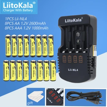 Зарядное Устройство LiitoKala Lii-NL4 + 1,2 В AA/AAA Ni-MH Аккумуляторная Батарея Для Температурного Пистолета, Игрушечных Батареек Для Мыши с Дистанционным управлением