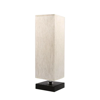 Прикроватная лампа в стиле минимализма, Прикроватная лампа из массива Дерева, прикроватная лампа с квадратной тканью, штепсельная вилка 110 В США, 1 шт.