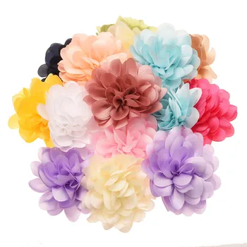 200ШТ 6 см Шифоновый цветок для детской повязки на голову, Кавайные аксессуары для волос, Заколка для волос с бантом, сандалии для девочек