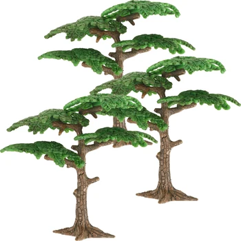 3 шт. Имитированные модели деревьев, Миниатюрные декоры из кипарисового дерева, яркие украшения из искусственного дерева для поделок с пейзажем