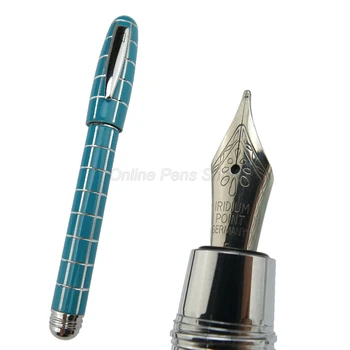 Портативная ручка из смолы Fuliwen 2062 для путешествий, короткая карманная синяя авторучка, тонкий наконечник 0,5 мм, крошечная ручка для письма с квадратным рисунком решетки